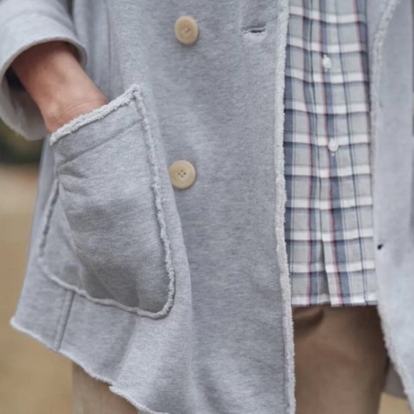 Frank & Eileen Belfast Gray Melange Triple Fleece Sweatshirt Peacoat Sz S - Picture 3 of 15